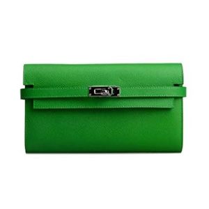 Kelly Green Padlock Strap Long Wallet
